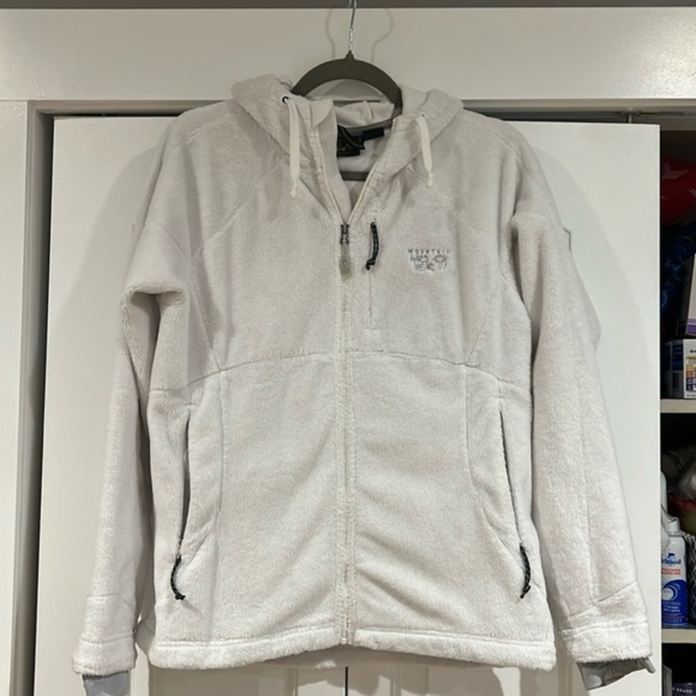 Mountain Hardwear Monkey‎ Fleece Jacket  white size medium hooded